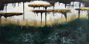 Painting "Golden Escape" | Artist Alessandra Viola | Jose Art Gallery