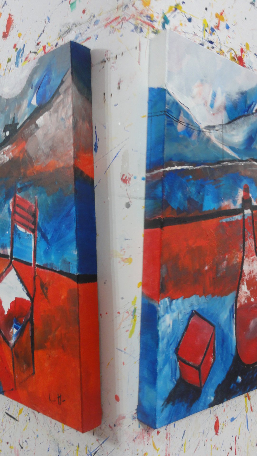 Esa casa sobre el lago - painting