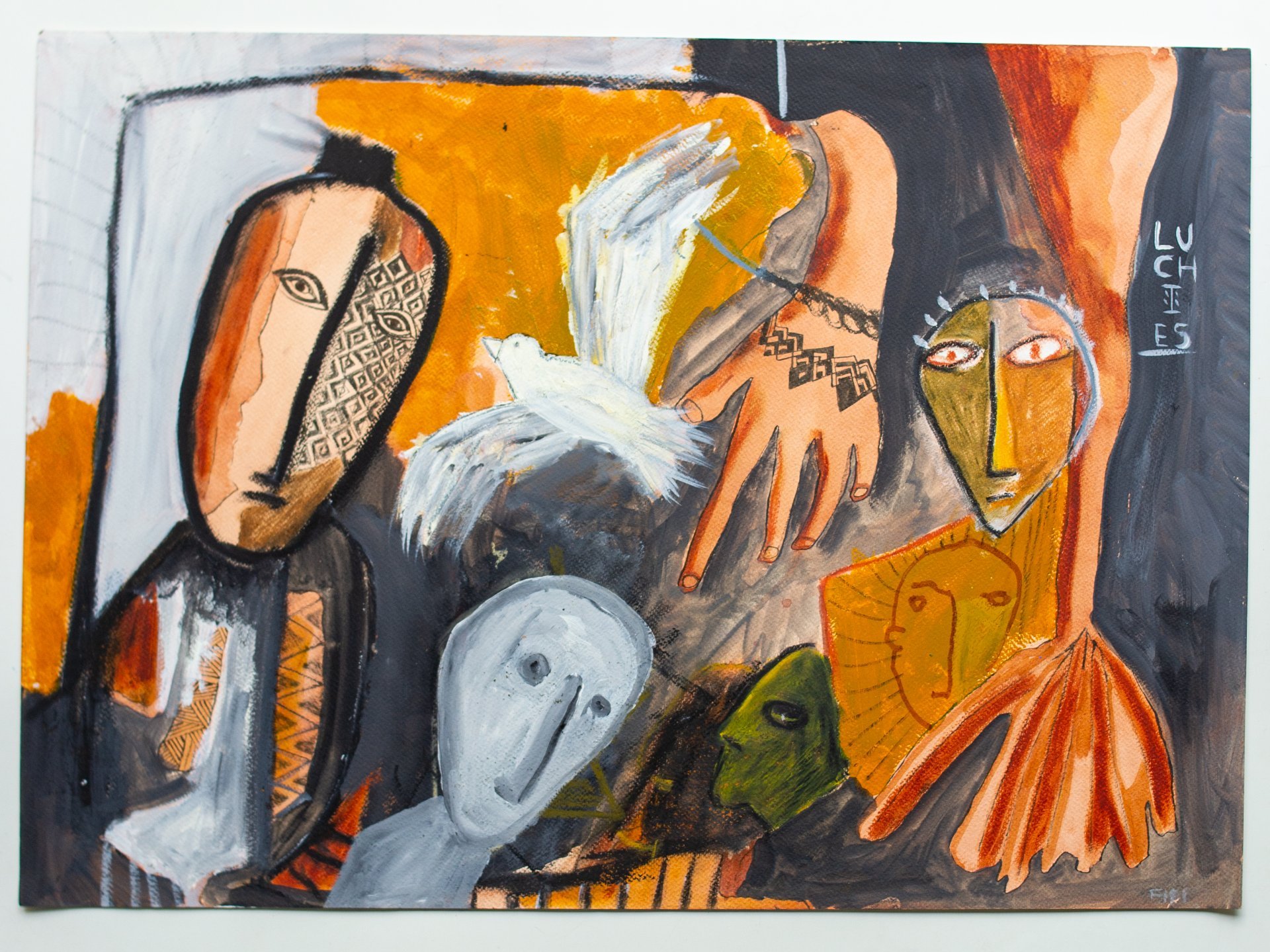 Brazilian Favela. Primitive and Naive Art Painting by Marcelo Fidélis