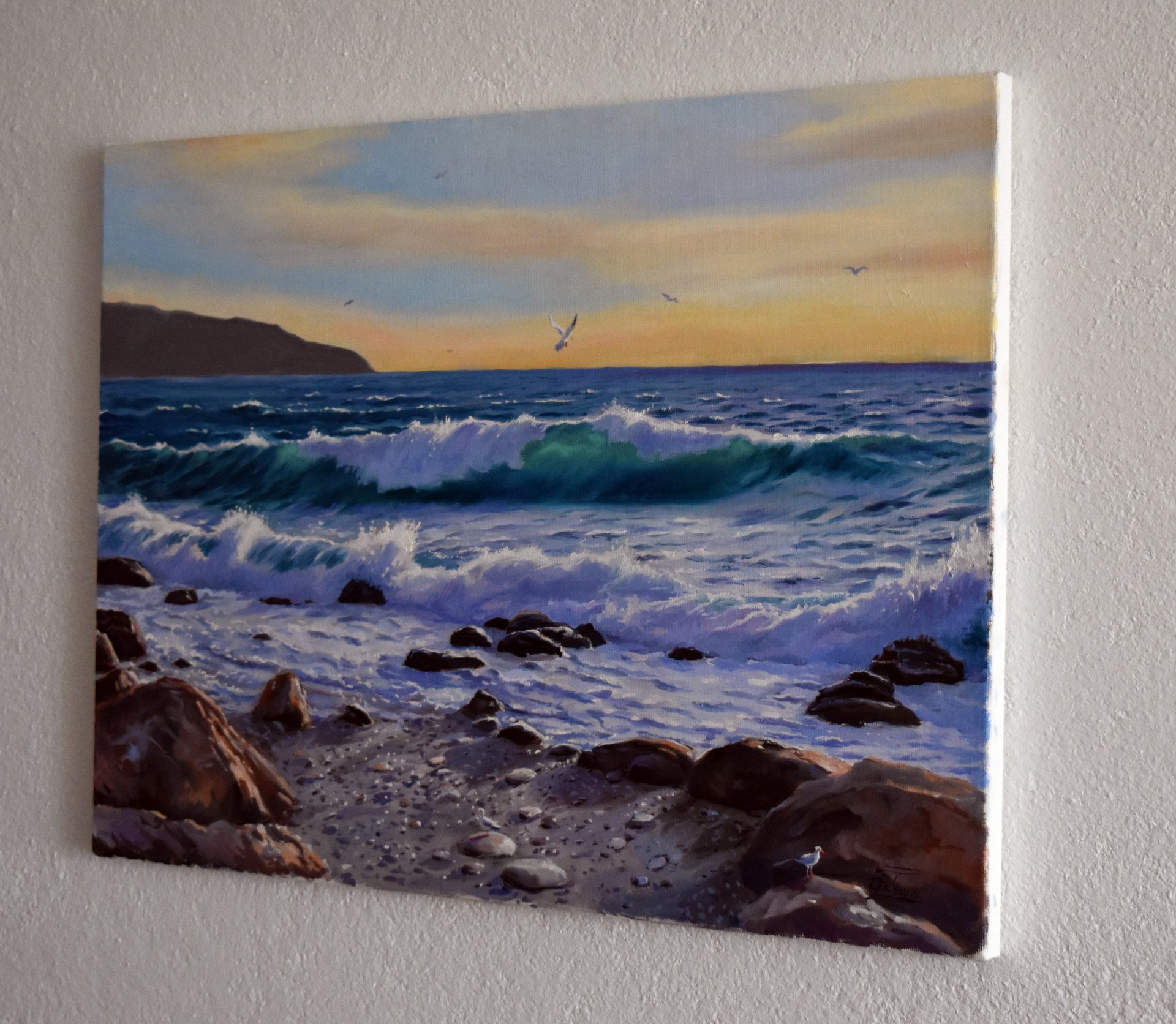 The evening seascape - painting