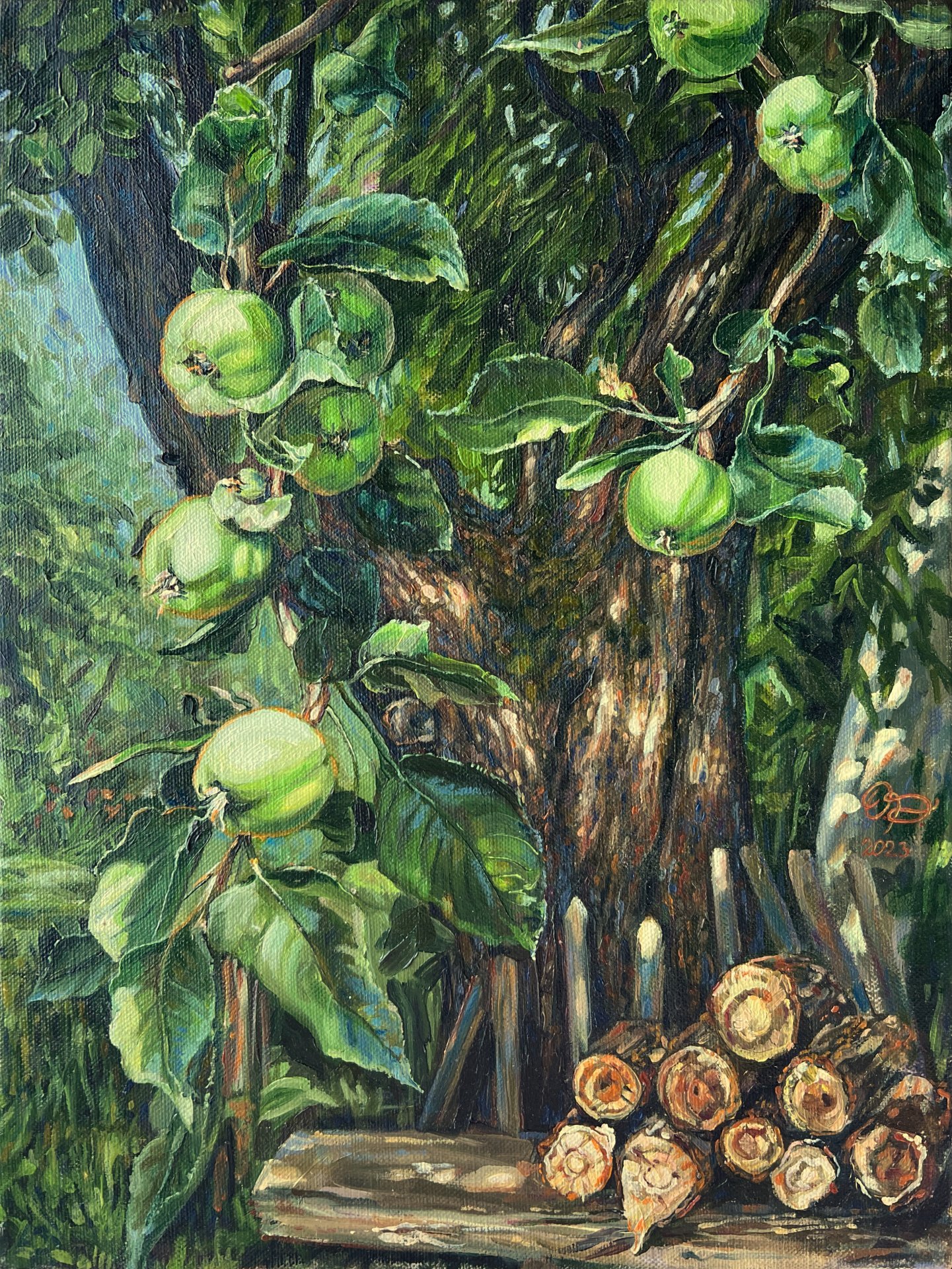 Old apple tree Painting by Olga Dashkevich