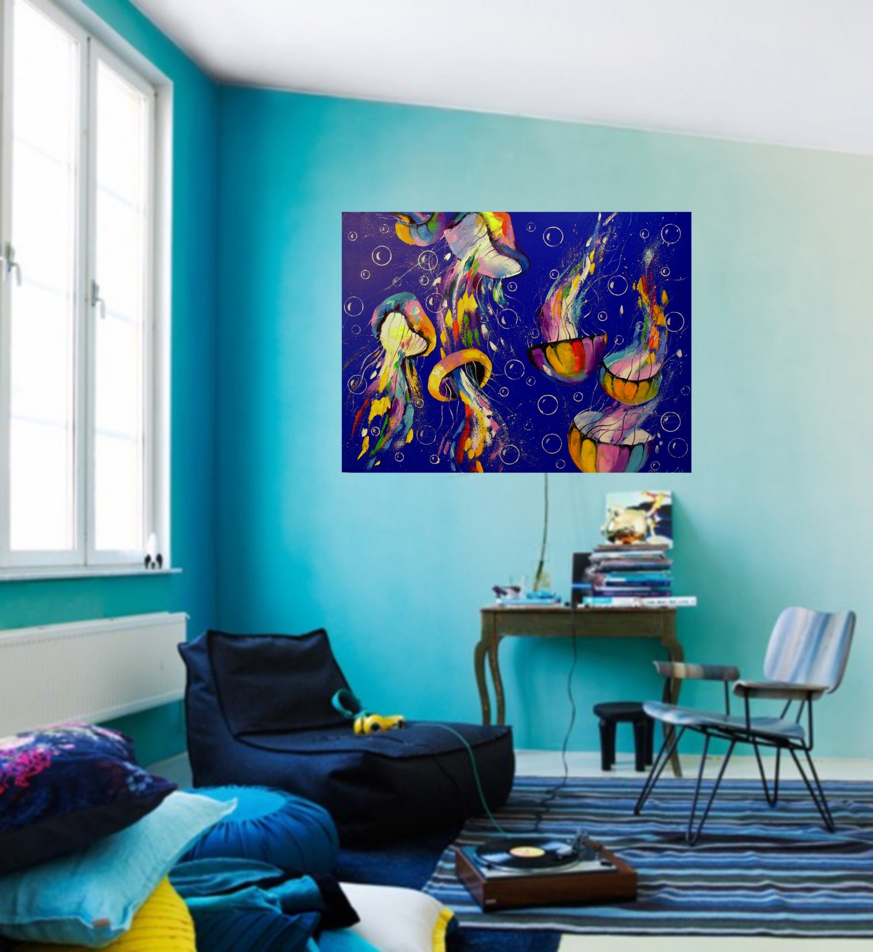 Jellyfish Painting by Olha Darchuk - Jose Art Gallery