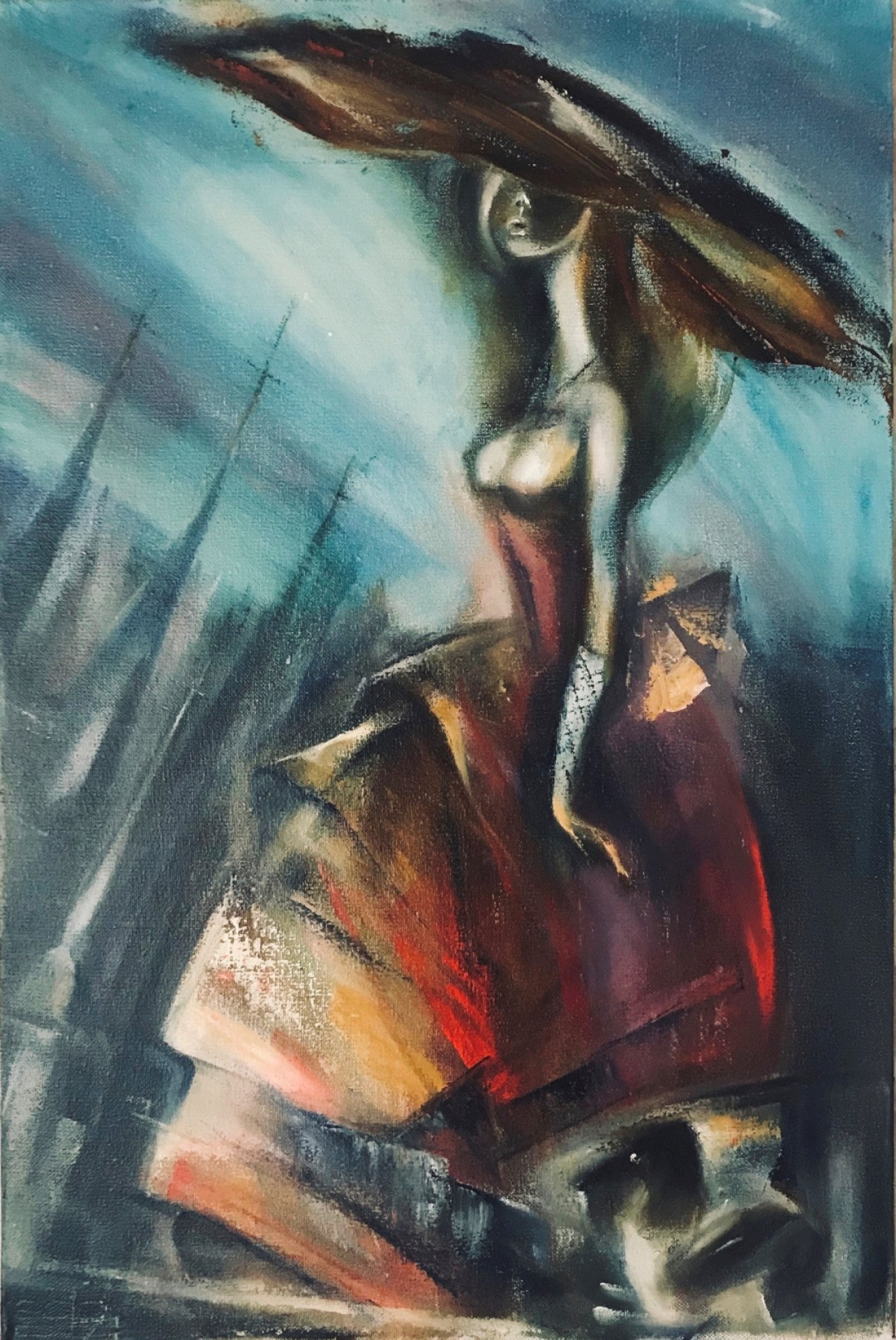 Lady with a bow Painting by Vladimir Simakov