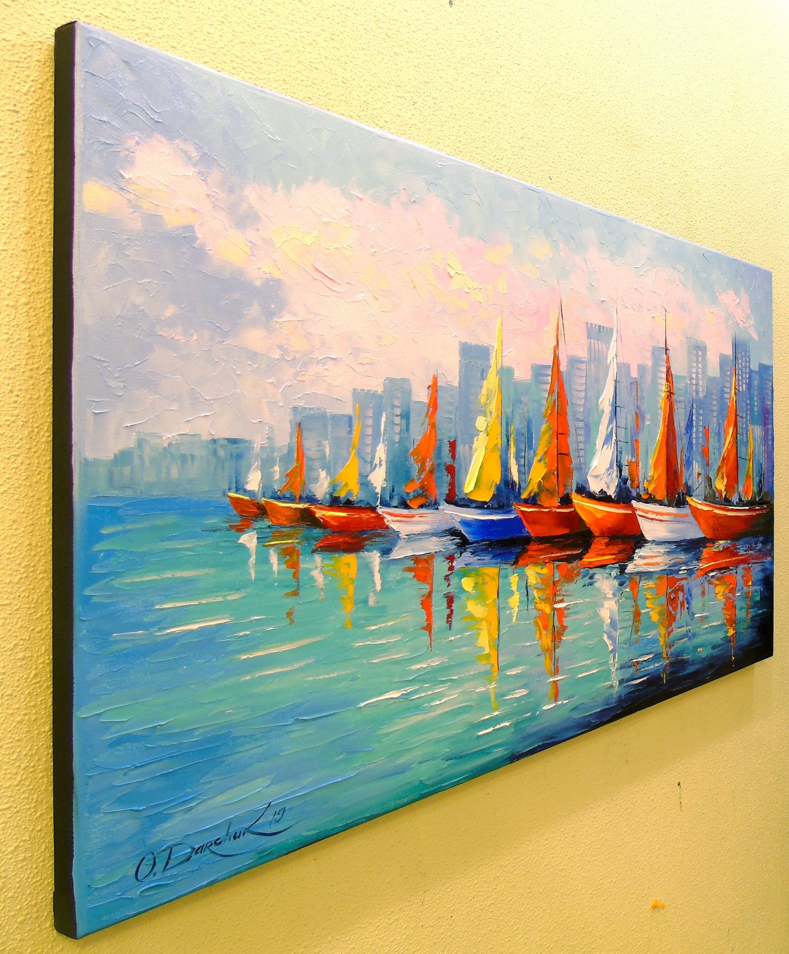 Sailboats in the Bay - painting