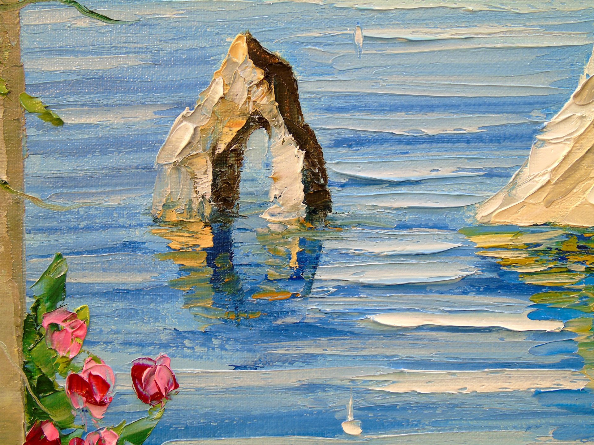 Vue sur les rochers Peinture de Olha Darchuk - Jose Art Gallery