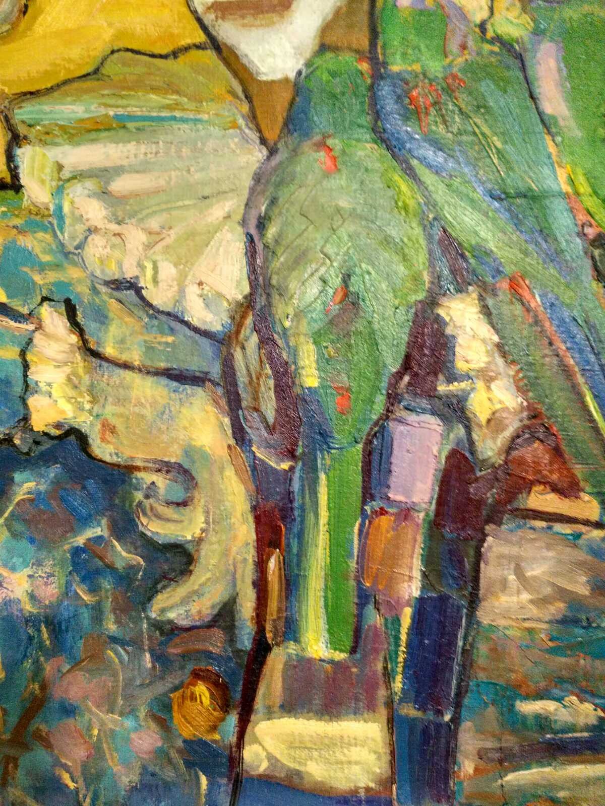 Clown with parrots - painting