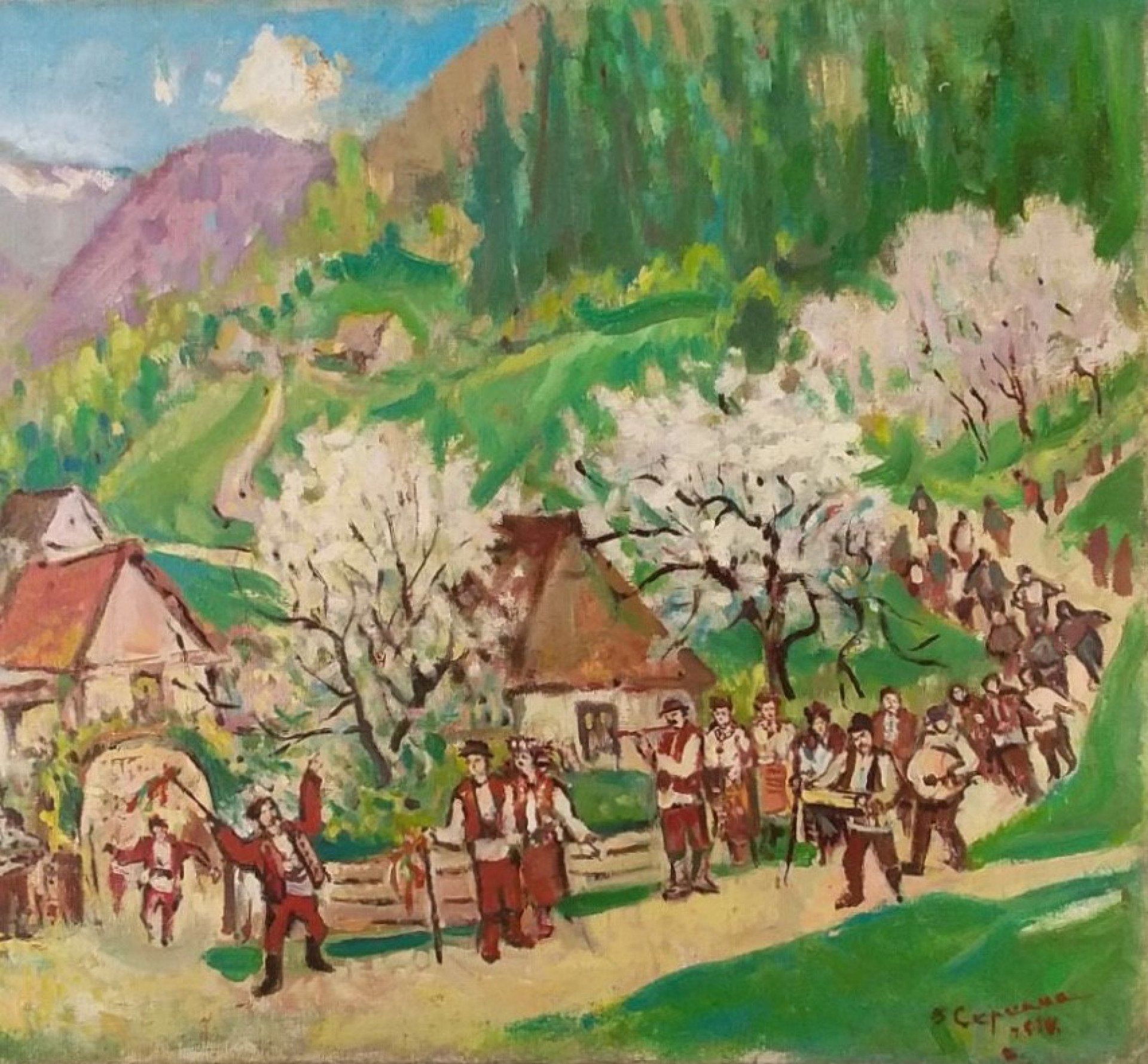 Картина «Гуцульськая свадьба #1», Василь Скрипка