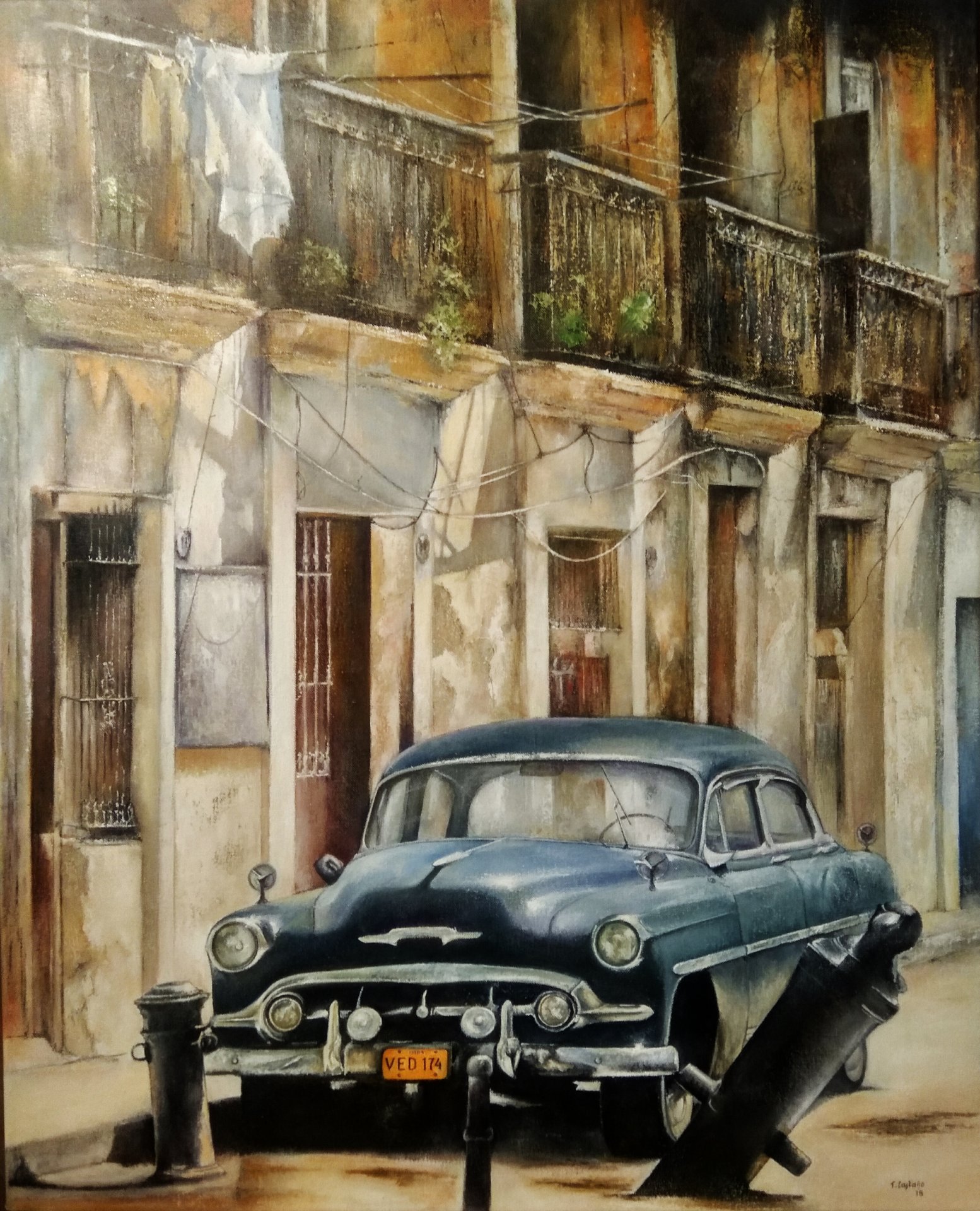 Haeran River Dipinto Cuba Old Cars Classic Cars Havana Color Talk Pittura By Numbers Fai Da Te Kit Pittura A Olio Su Tela Unico Pittura Digitale