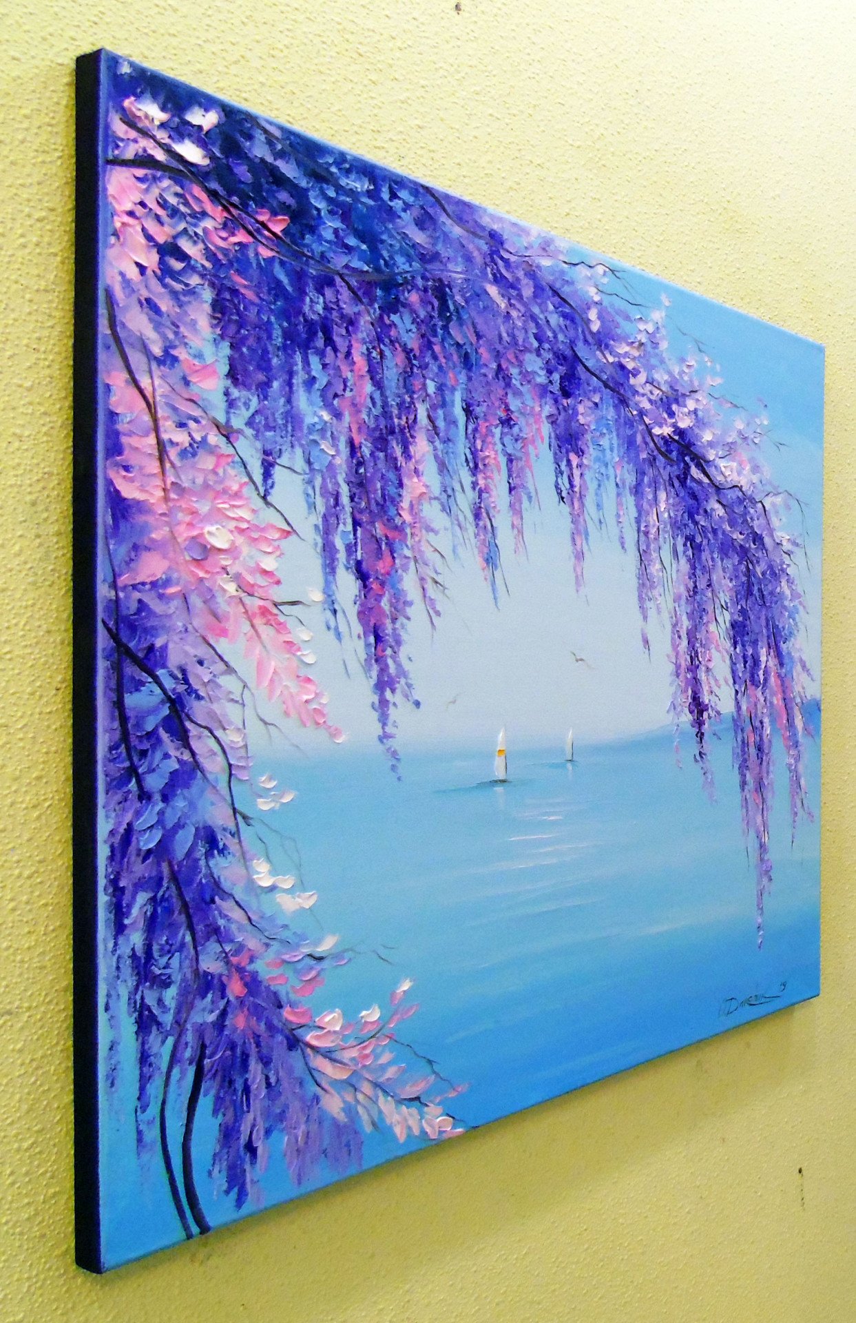 Wisteria by the sea - painting