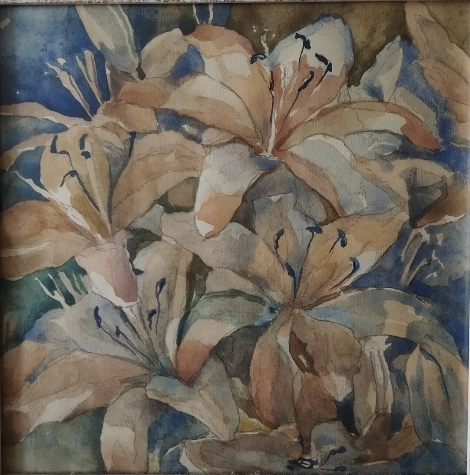 Lilies: Elegance in Every Petal Painting by Olena Rudenko