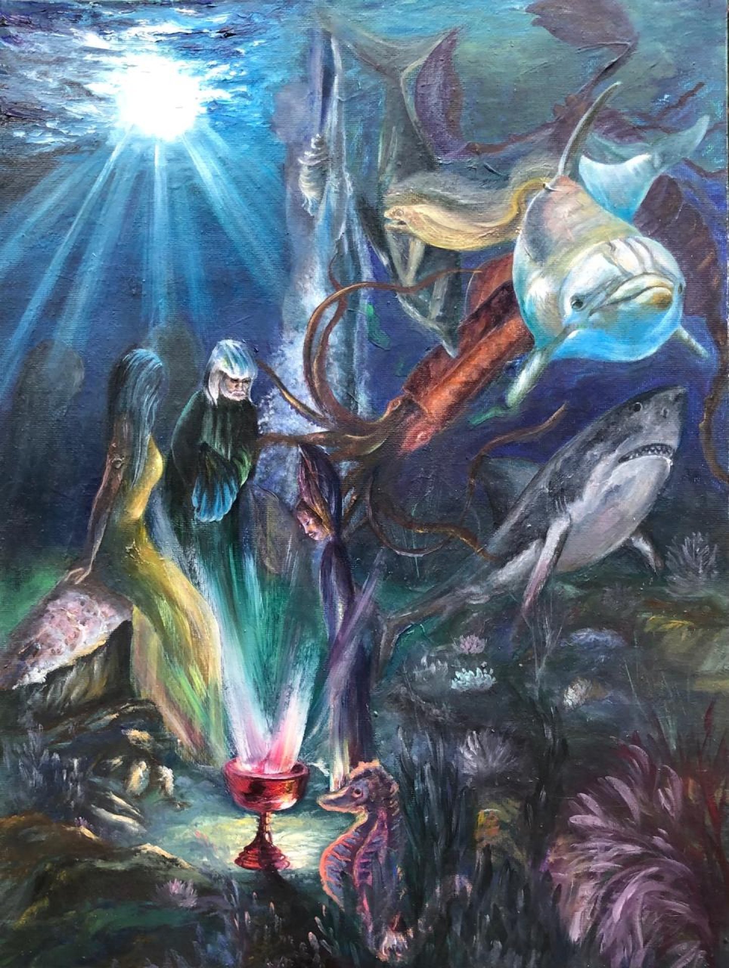 In the depths of consciousness Drawing - Helga Sanglier