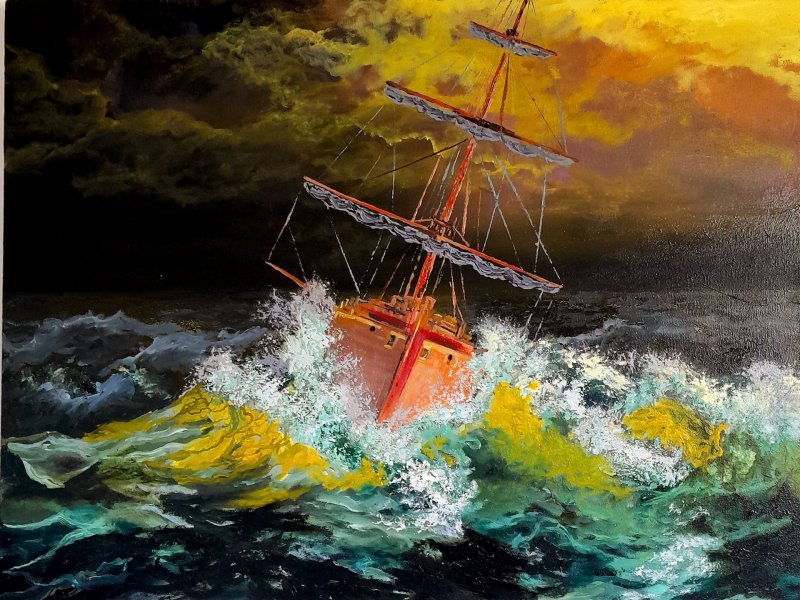 Through the Storm Painting by Anton Zapotochny(Dovzhenko)