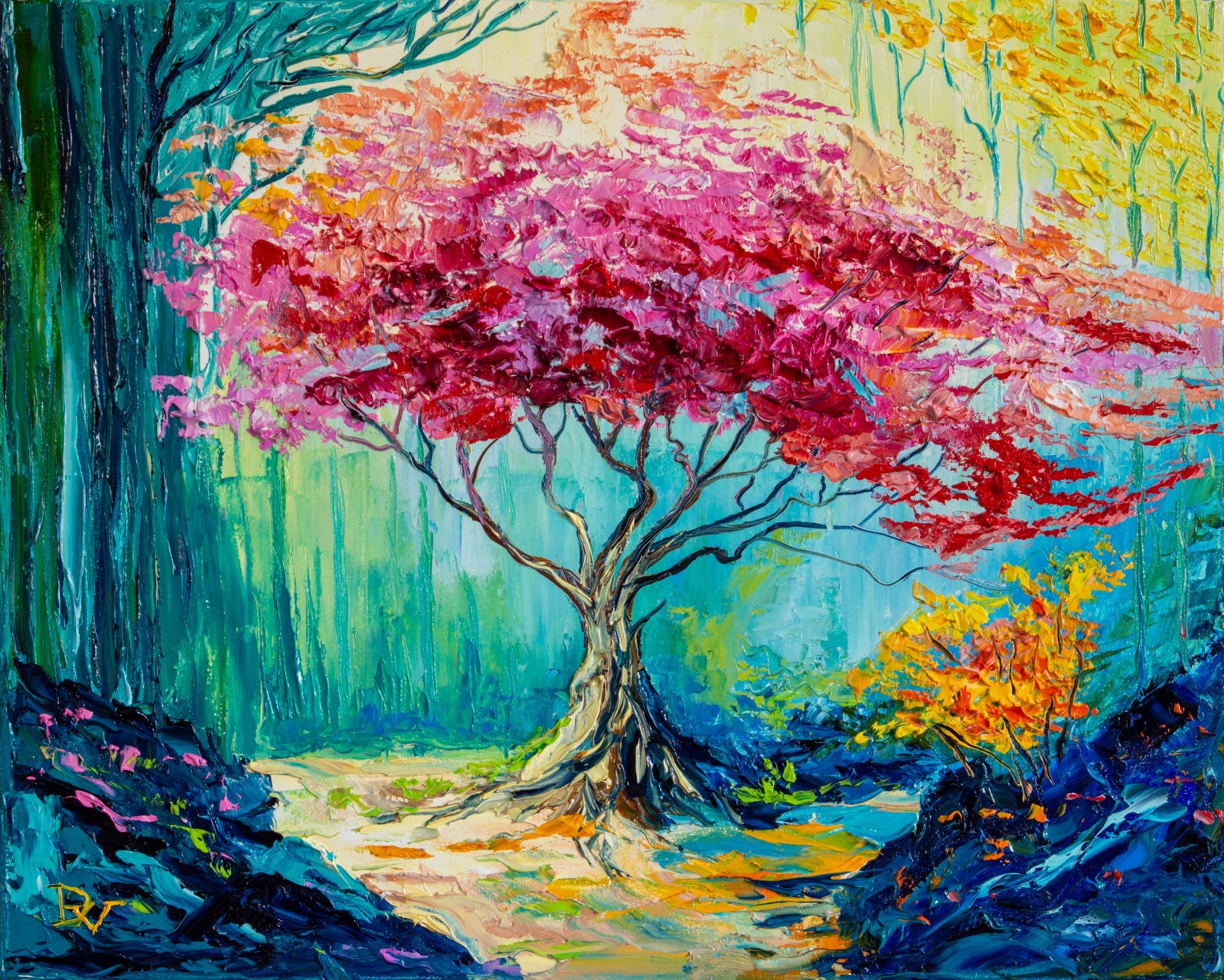 In a magic forest Painting by Vladyslav Durniev