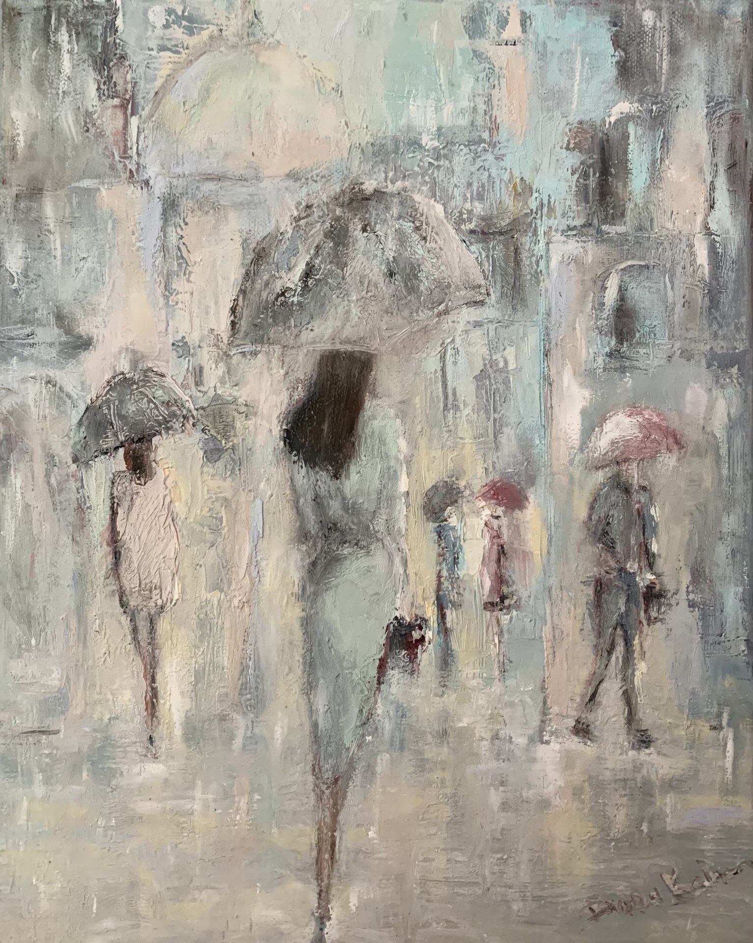 In the Rain in Rome Drawing - Dora Kalinova