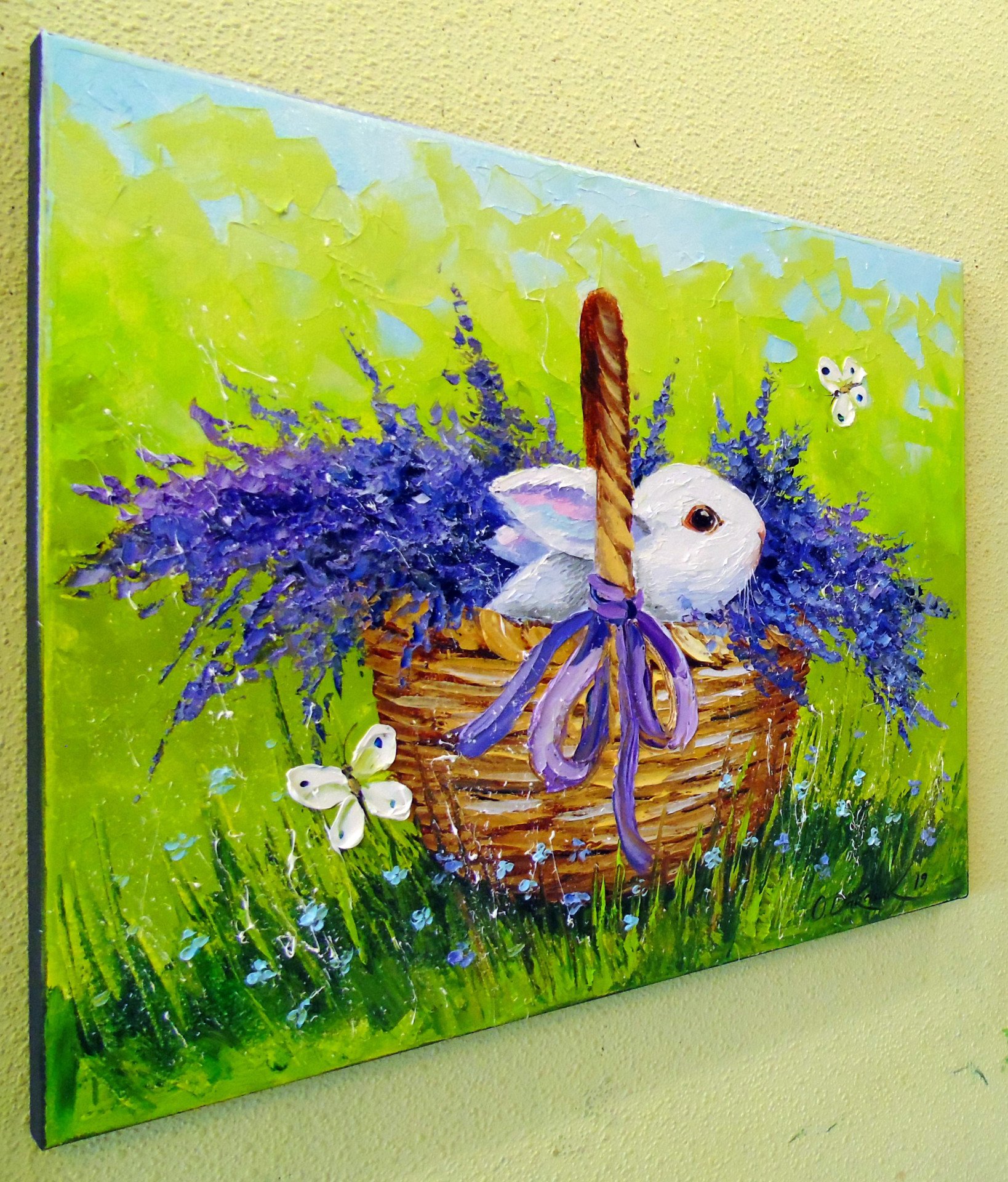 Rabbit in lavender - painting
