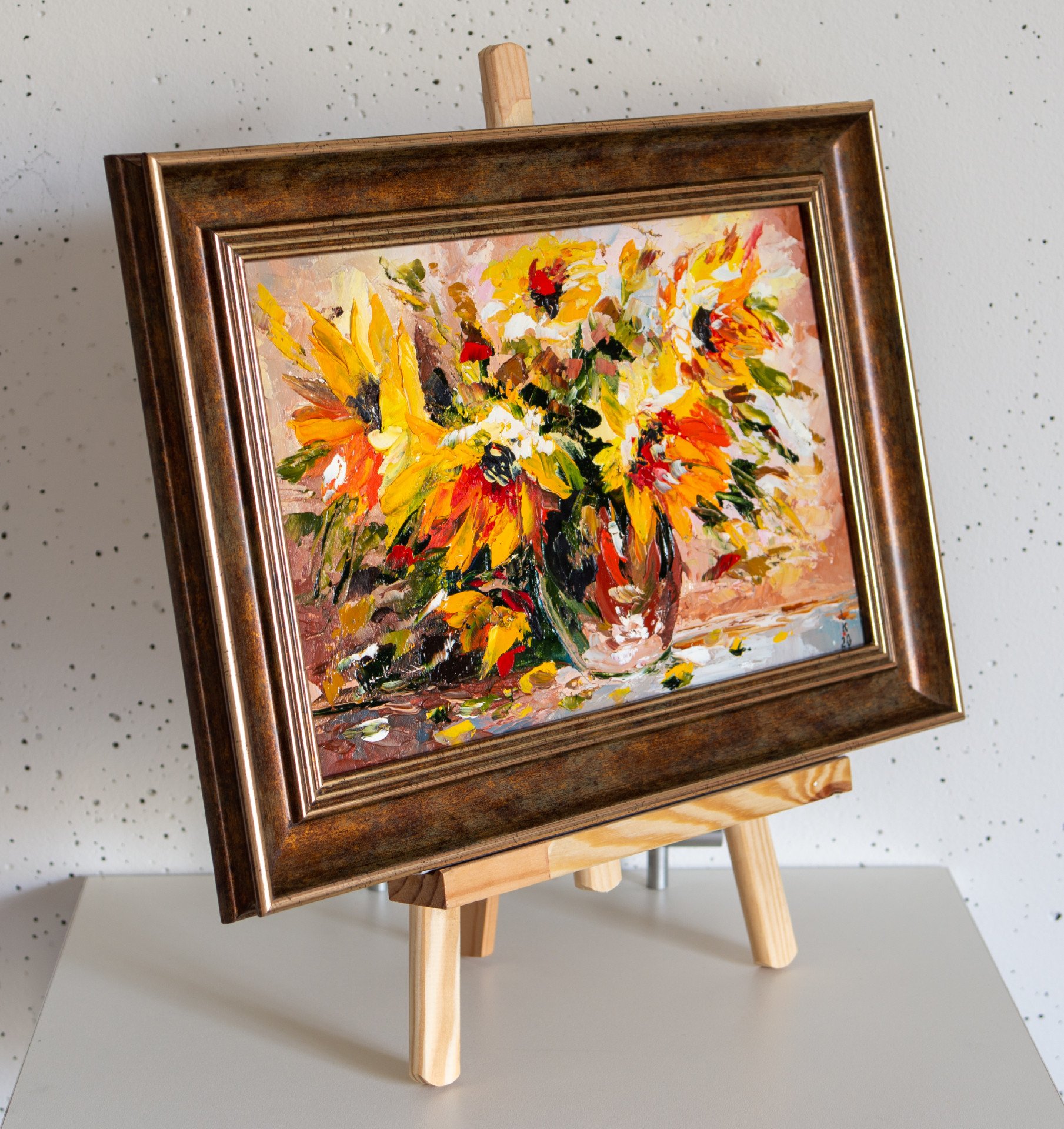 Yellow flowers (framed) - painting