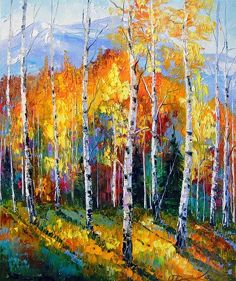 Painting "Осенние березы на опушке" | Artist Olha Darchuk | Jose Art Gallery