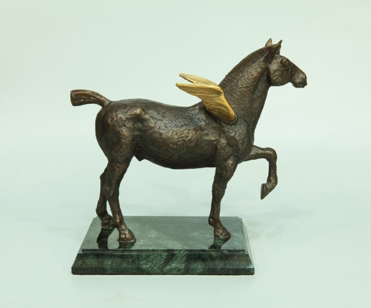 Imagem adicional 2: Arte nova Escultura mitológica Escultura "Asas Douradas de Pégaso", escultor Volodymyr Mykytenko Bronze 