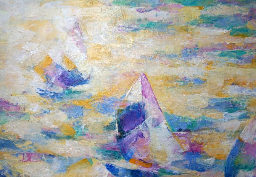 Additional view 3: Impressionism Marine Art Painting On the Mediterranean Sea by painter ruslan pushkash oil canvas 