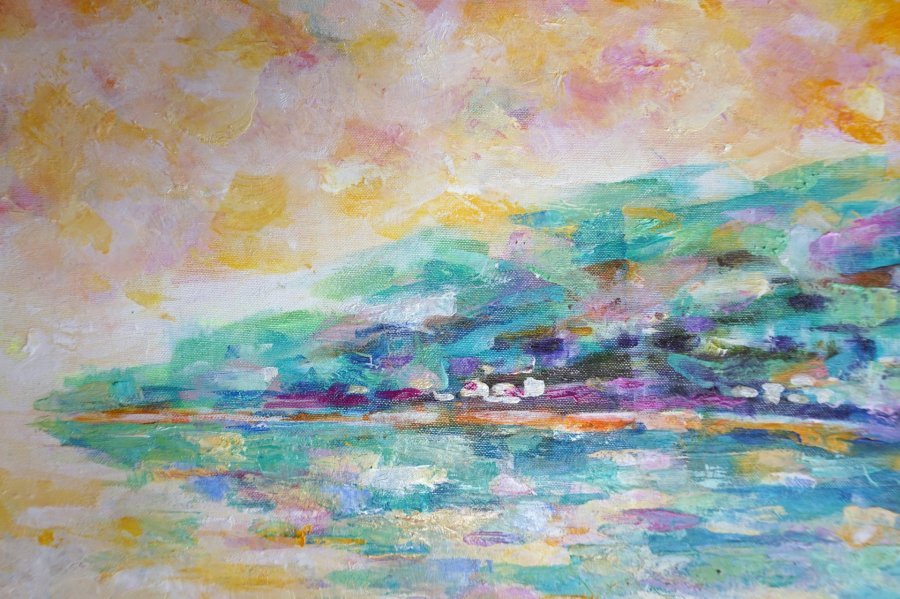 Additional view 6: Impressionism Marine Art Painting On the Mediterranean Sea by painter ruslan pushkash oil canvas 
