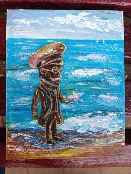 Additional view 2: Conceptual Marine Art Painting Nielsen. Sea mood by painter Yuliia Azowska acrylic canvas 