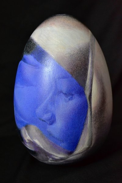 Additional view 1: Surrealism Portrait Painting Out of Space by painter Mysterious Easel acrylic wood 