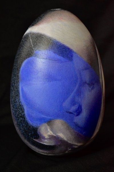 Additional view 2: Surrealism Portrait Painting Out of Space by painter Mysterious Easel acrylic wood 