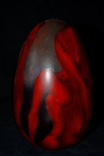 Additional view 1: Surrealism Nude Painting Shell Shape in Red by painter Mysterious Easel acrylic wood 