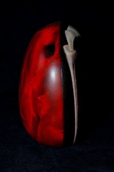 Additional view 3: Surrealism Nude Painting Shell Shape in Red by painter Mysterious Easel acrylic wood 