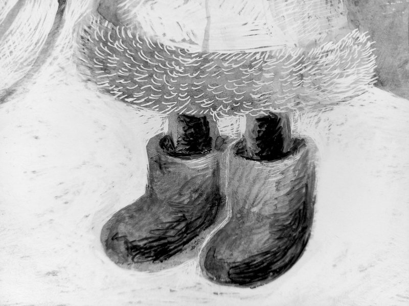 Additional view 7: Fine Art Landscape Drawing Walk with the dogs by illustrator Lana Korolievskaia drawing ink paper 