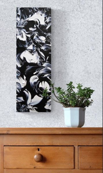 Additional view 3: Abstract Interior Painting The Embrace/Shadows and Chimeras by painter Vinet-Larente acrylic canvas 