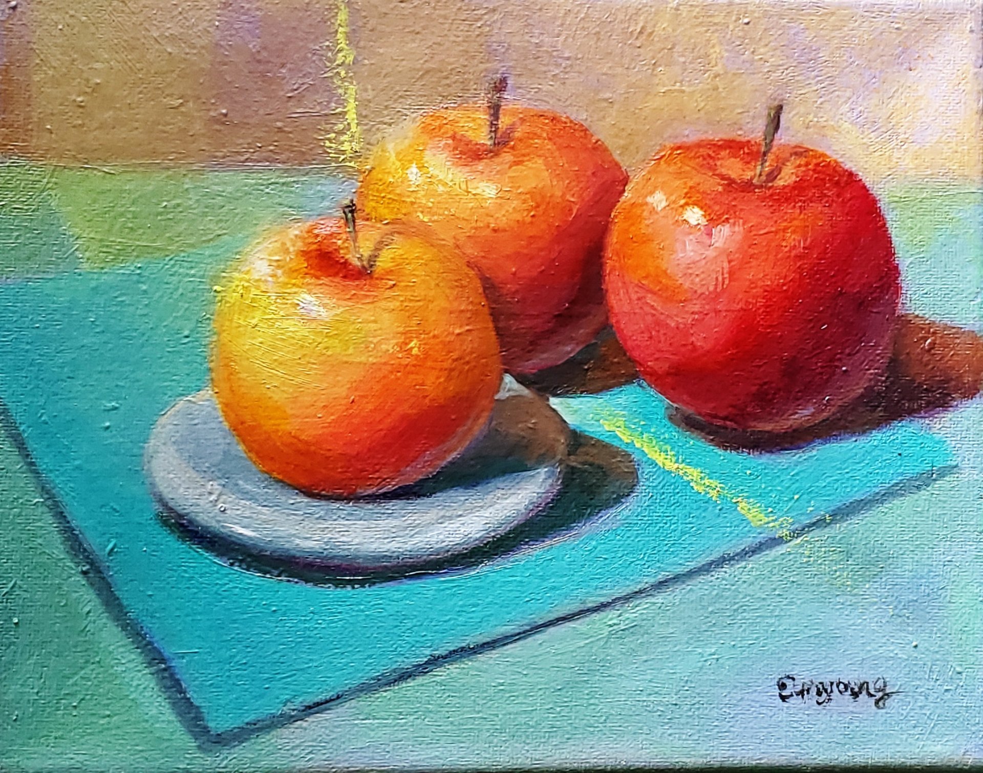 Apple Essence: Red to Yellow Spectrum Painting by Eun Yun
