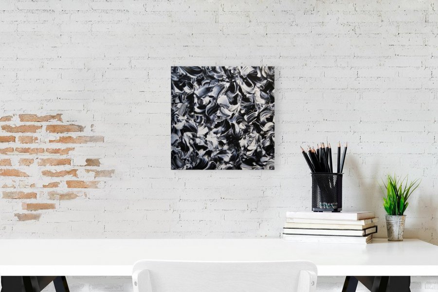 Additional view 1: Abstract Interior Painting An endless night by painter Vinet-Larente acrylic canvas 