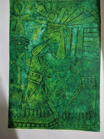 Painting "Egyptian Art: A Cultural Journey" by painter Zainab Banglore ink paper at Jose Art Gallery