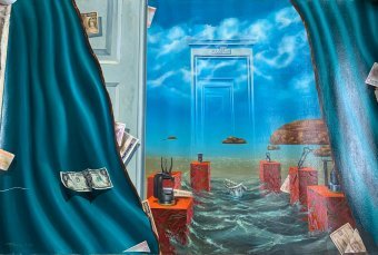 Painting "On the waves of business" by painter Ivan Artemev oil canvas at Jose Art Gallery