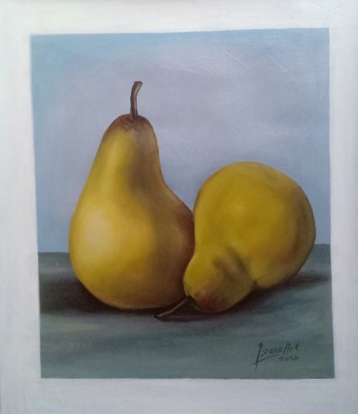 Additional view 4: Fine Art Still-Life Painting Ripe Pear: Essence of Healthy Living by painter Isaac Opoku Badu acrylic canvas 