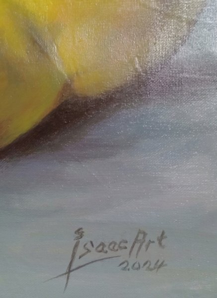 Additional view 5: Fine Art Still-Life Painting Ripe Pear: Essence of Healthy Living by painter Isaac Opoku Badu acrylic canvas 