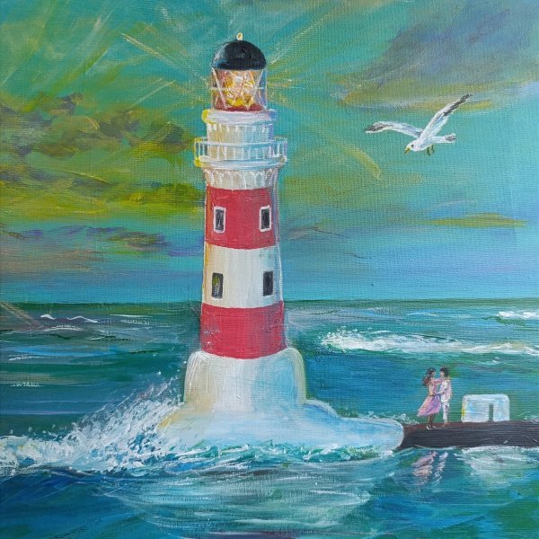 Additional view 4: Contemporary Art Marine Art Painting Freedom. Lighthouses of hope by painter Yuliia Azowska acrylic canvas 