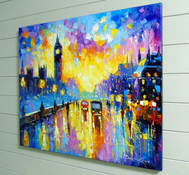 London's Evening Glow Painting by Olha Darchuk