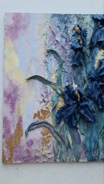 Додаткове зображення 5: Абстракція Портрет Скульптура "Синя Магія Ірисів: Гармонія Квітів", скульптор Olga Markova Глина 