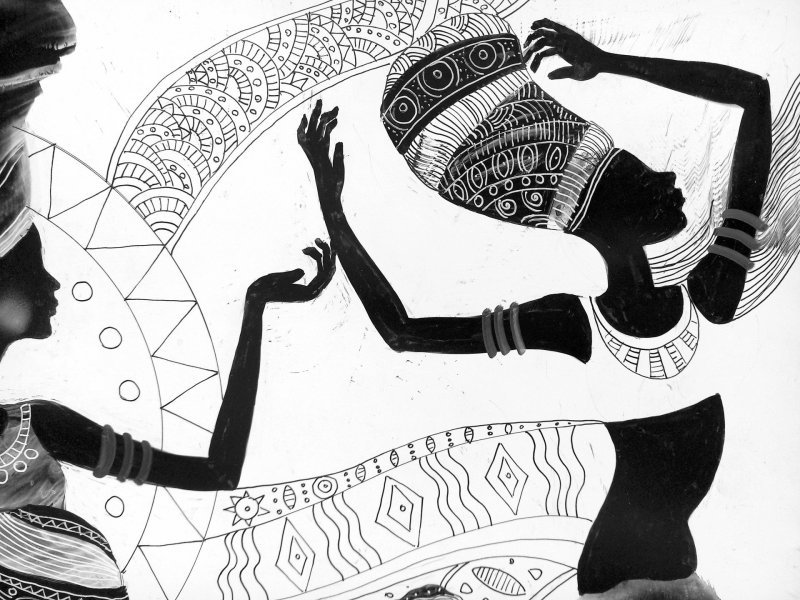 Zusätzliches Bild 2: Figurative Kunst Lebensgenre Graphik "Vier Grazien", illustrator Lana Korolievskaia Tinte Papier 