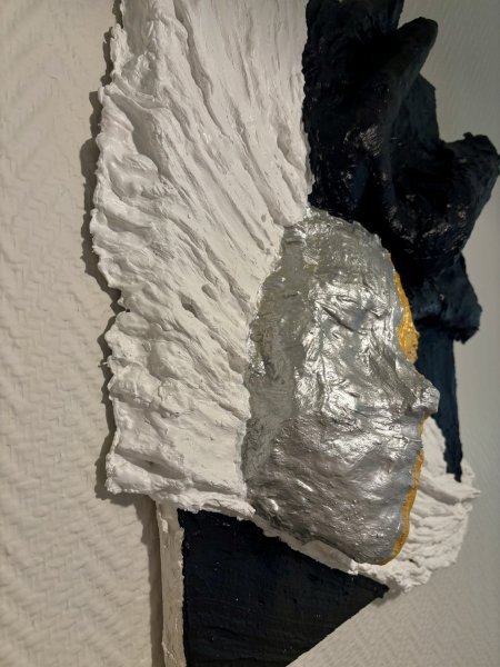 Additional view 3: Abstract Interior Painting Abstract Plaster Relief by painter Katrina acrylic plaster 