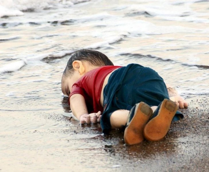 Additional view 2: Figurative Marine Art Painting Aylan's Vigil: Portrait of Humanity by painter APA oil canvas 
