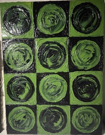 Pintura "Armonía en verde", pintor Polina Mihaylenko óleo lienzo en Jose Art Gallery
