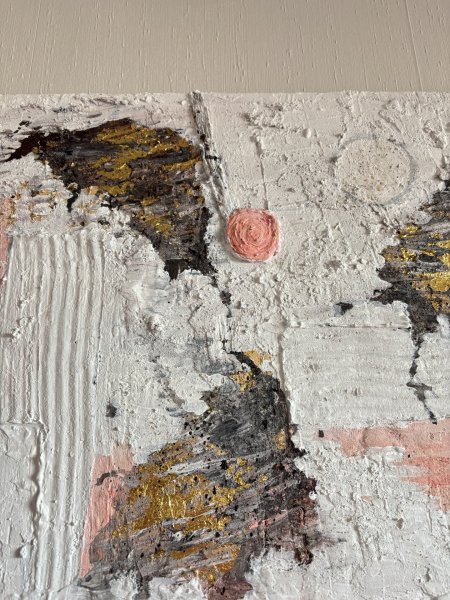 Additional view 10: Abstract Interior Painting Textured Gold White by painter Katrina acrylic plaster 