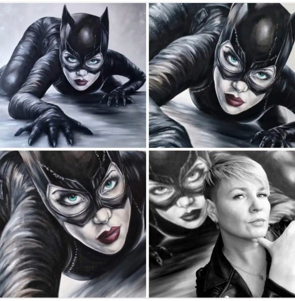 Imagen adicional 7: Abstraccionismo Retrato Pintura "Alma libre Catwoman", pintor Natalya Bazilyuk óleo lienzo 
