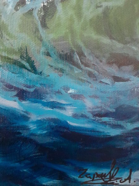 Additional view 8: Impressionism Marine Art Painting Fishing Trawler by painter Anton Zapotochny(Dovzhenko) oil canvas 