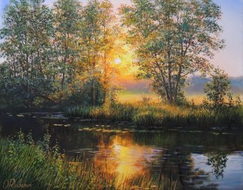 Живопись "Тишина вечером", живописец Oleg Riabchuk масло холст в Jose Art Gallery