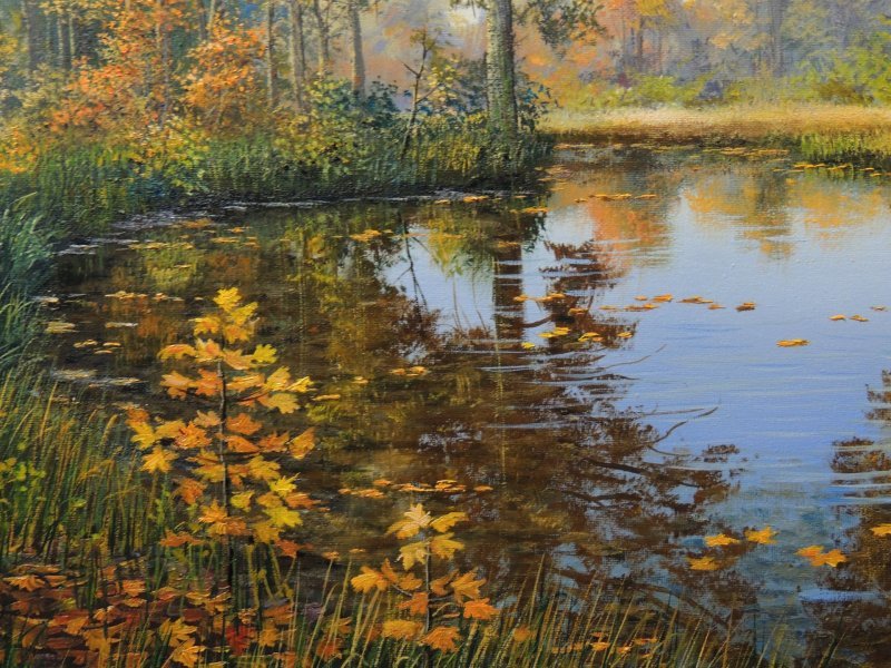 Whispers of Autumn Calm Painting by Oleg Riabchuk