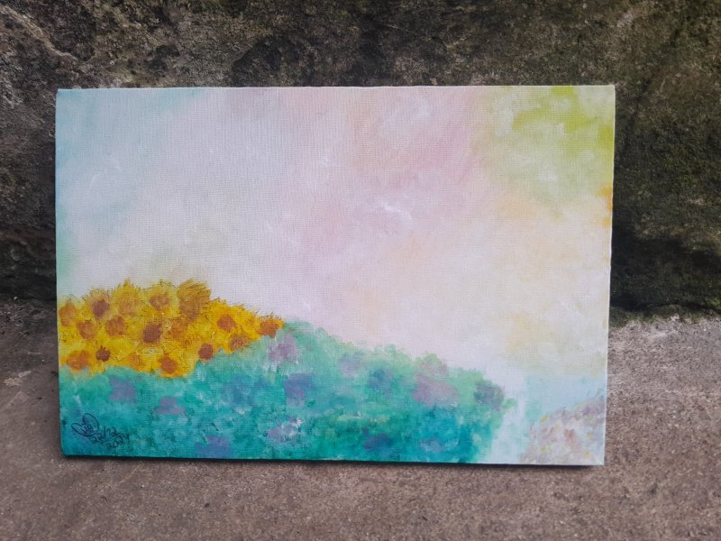 Street Art Landscape Painting FIELD by painter kylle rihanna silva pereira watercolor canvas 